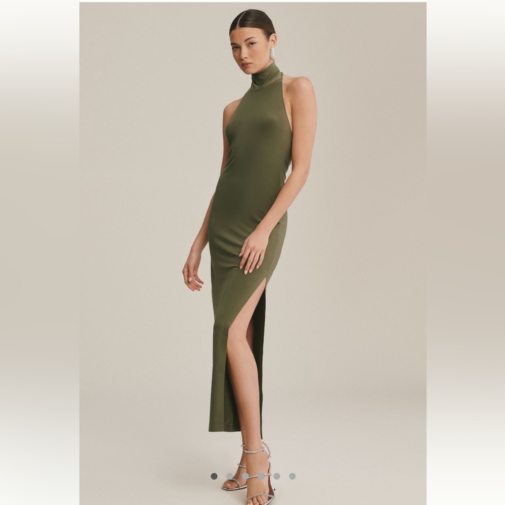 Norma Kamali turtle halter gown